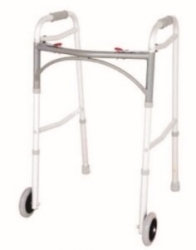 Two wheels alumnium folding walker