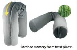 Bamboo memory foam twist pillow